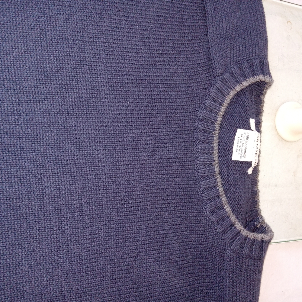 Knightsbridge Navy Cotton Sweater Large - Picture 5 of 6